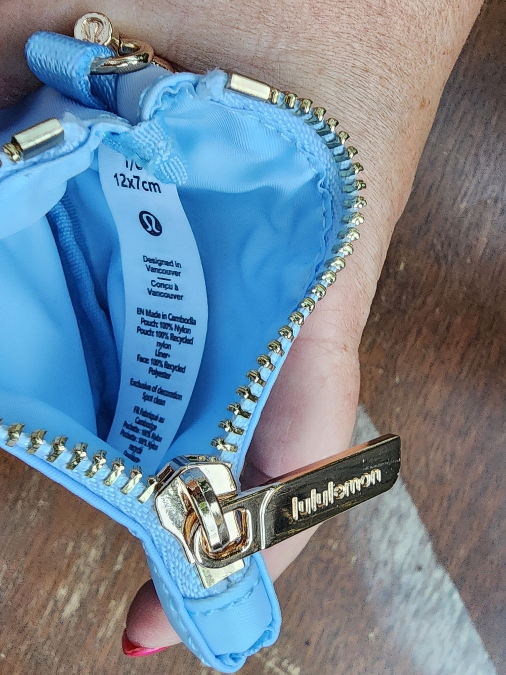 Lululemon Dual Pouch Wristlet Powder Blue Utility Wordmark Keychain Wallet - Picture 11 of 12
